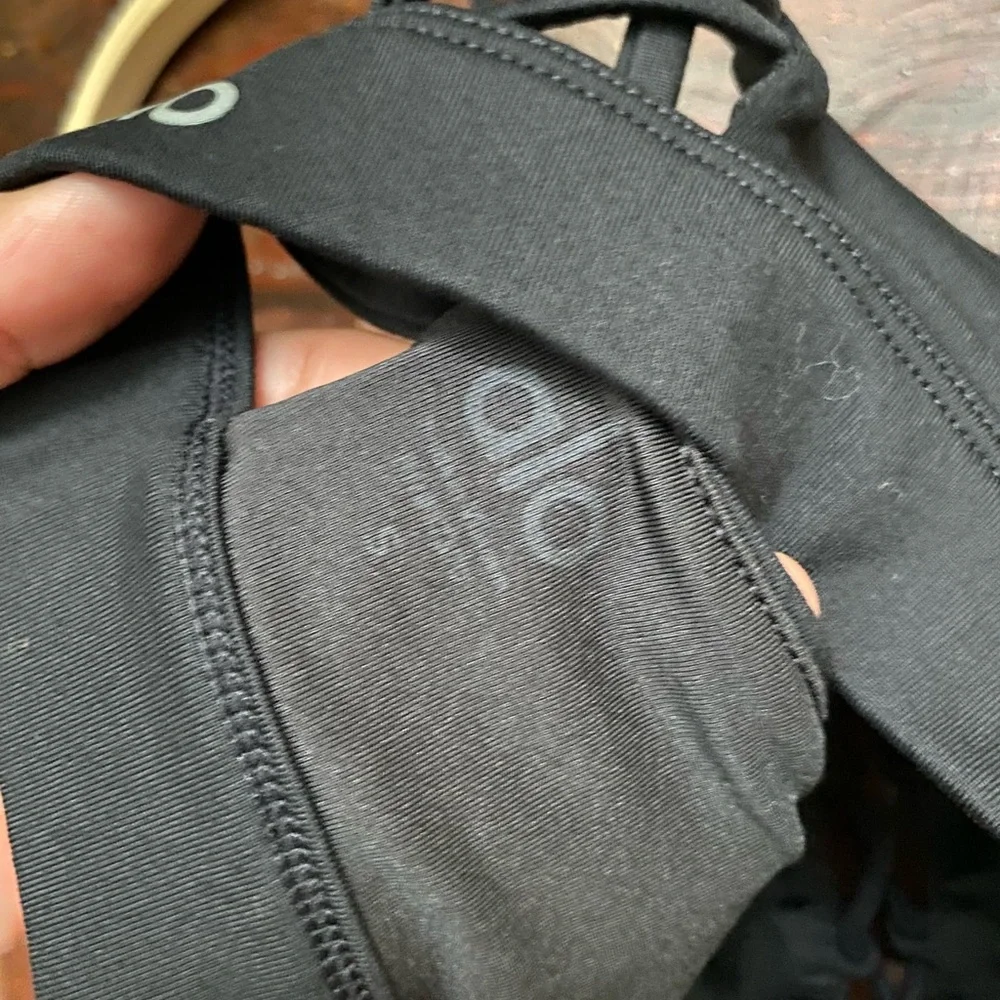 ALO Yoga Black Lace-Up High Neck Sports Bra